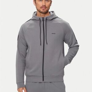 BOSS Gray Hoodie with Black Trim